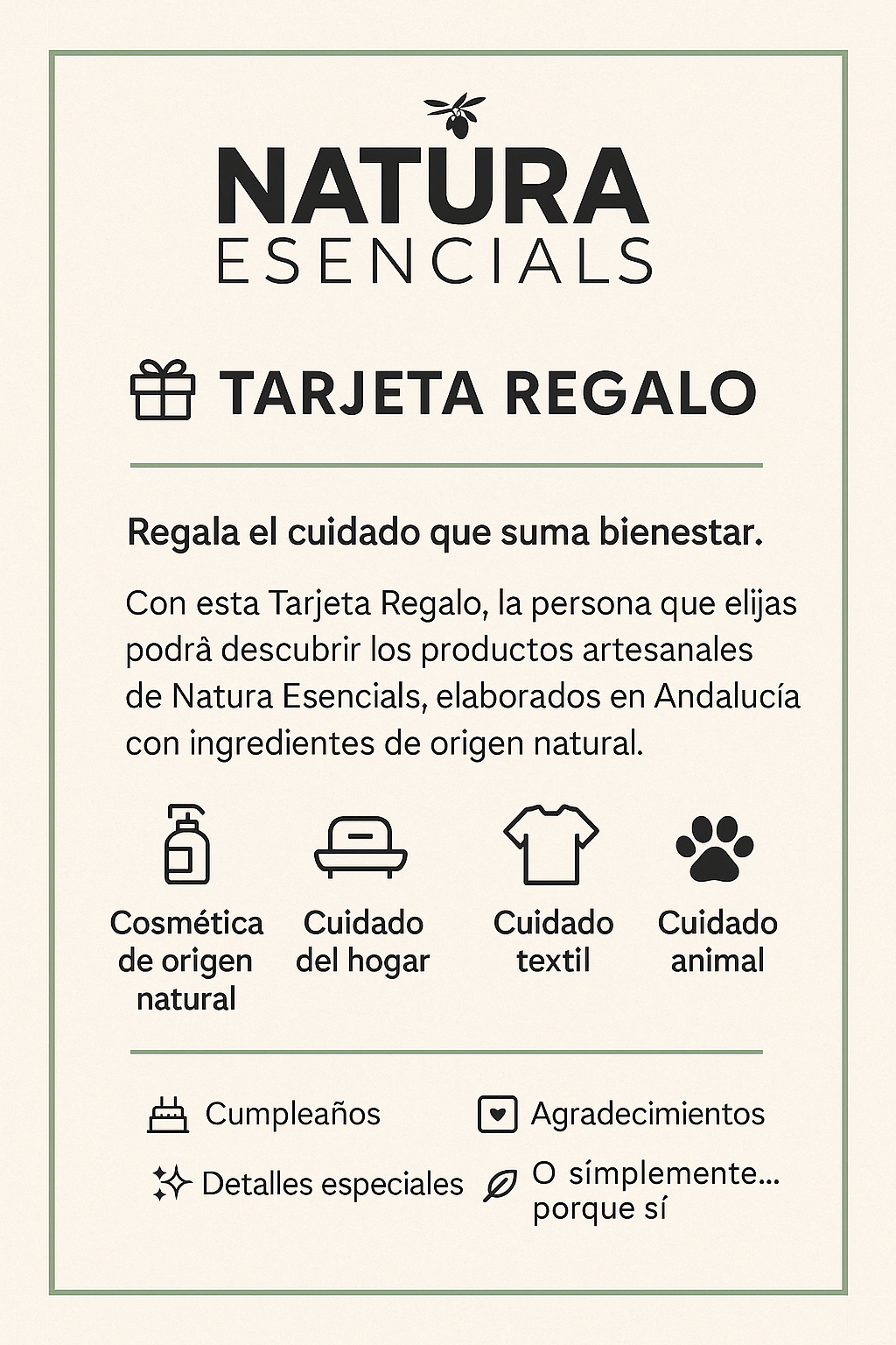 Tarjeta Regalo Natura Esencials